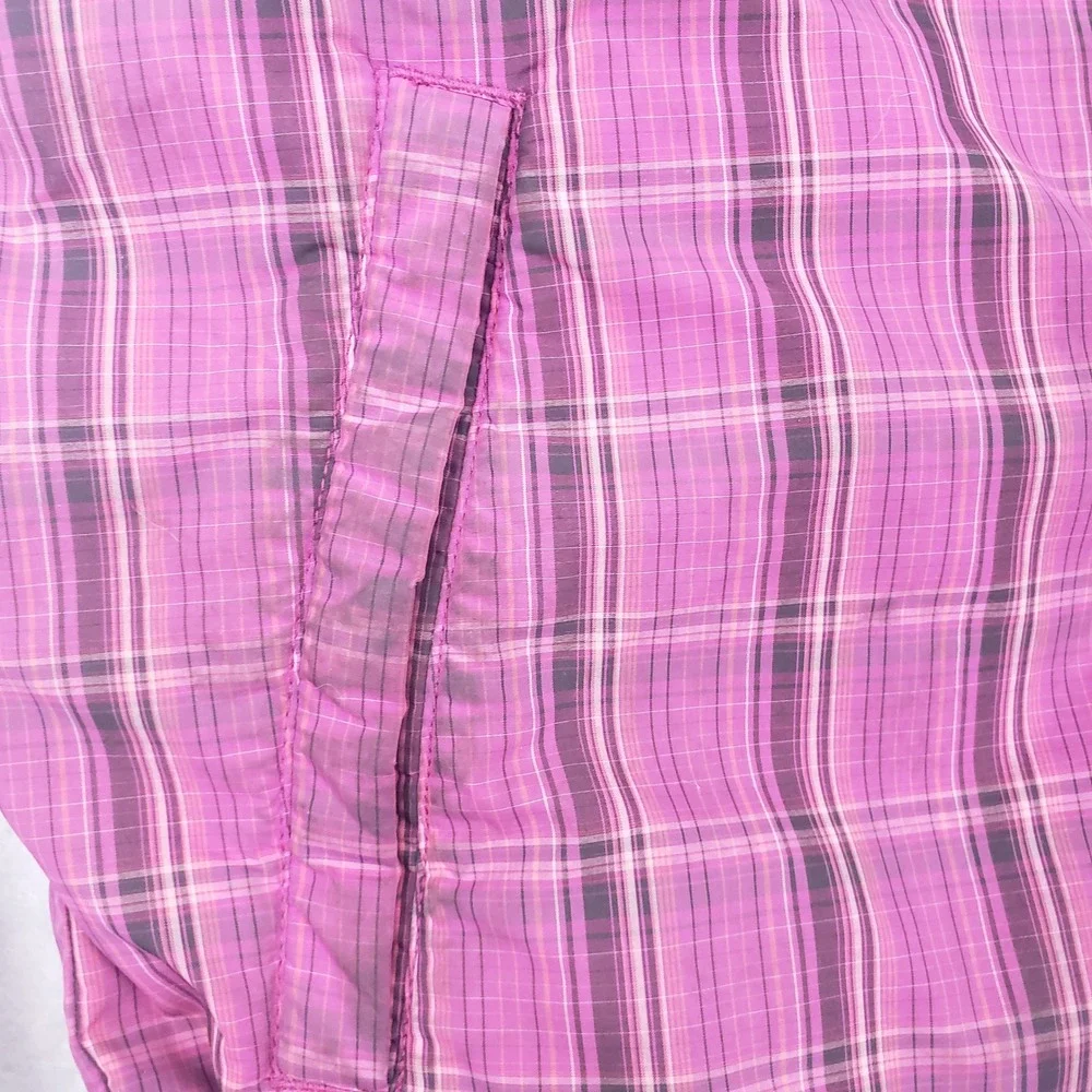 The North Face 550 Reversible Down Puffer Winter Jacket Coat Girls XL Pink Plaid